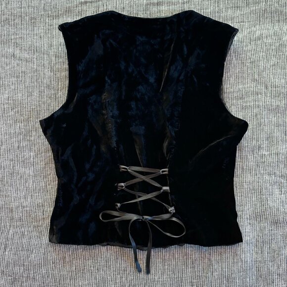 Vintage Henri Bendel Velvet Corset-style Vest - Picture 3 of 3